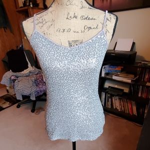 Express sequined taupe cami/tank top size Small